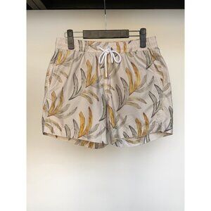Commas - Watercolour Palm-print Swim Shorts